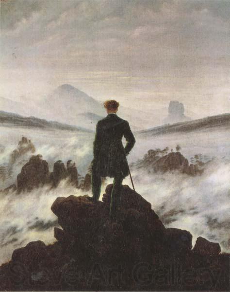Caspar David Friedrich Wanderer Watching a Sea of Fog (mk45) Spain oil painting art